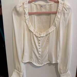 Reformation Long Sleeve with Button Detail Blouse (Cream) – Excellent Condition
